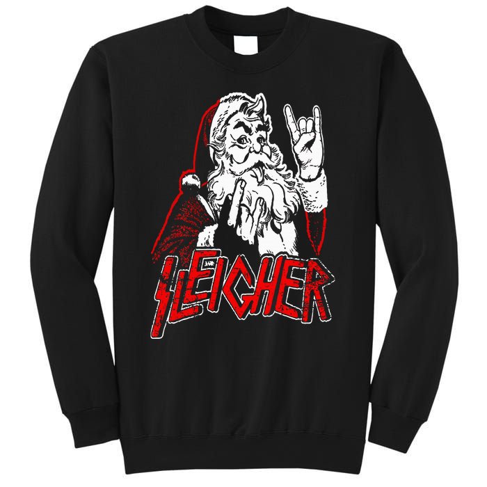 Sleigher Hail Santa Heavy Metal Christmas Sweatshirt