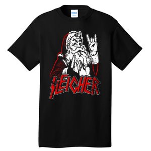 Sleigher Hail Santa Heavy Metal Christmas Tall T-Shirt