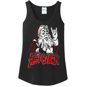 Sleigher Hail Santa Heavy Metal Christmas Ladies Essential Tank