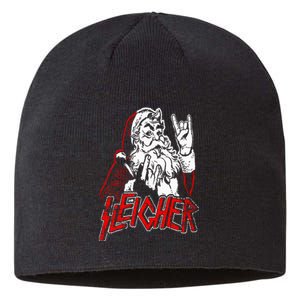 Sleigher Hail Santa Heavy Metal Christmas Sustainable Beanie