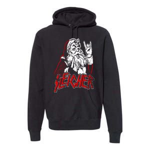 Sleigher Hail Santa Heavy Metal Christmas Premium Hoodie