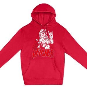 Sleigher Hail Santa Heavy Metal Christmas Premium Pullover Hoodie