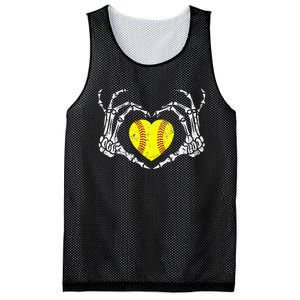 Softball Heart Skeleton Hand Halloween Costume Mesh Reversible Basketball Jersey Tank