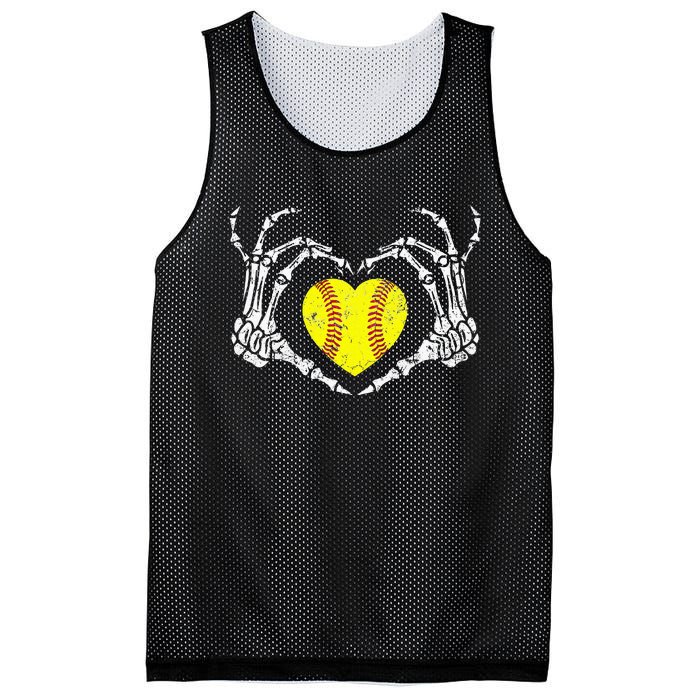 Softball Heart Skeleton Hand Halloween Costume Mesh Reversible Basketball Jersey Tank