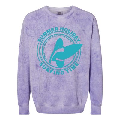 Summer Holiday Surfing Time Colorblast Crewneck Sweatshirt