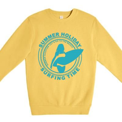 Summer Holiday Surfing Time Premium Crewneck Sweatshirt