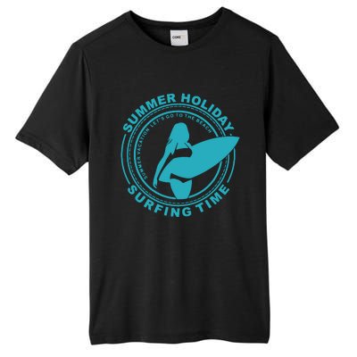 Summer Holiday Surfing Time Tall Fusion ChromaSoft Performance T-Shirt