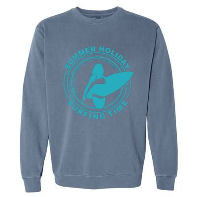 Summer Holiday Surfing Time Garment-Dyed Sweatshirt