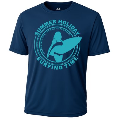 Summer Holiday Surfing Time Cooling Performance Crew T-Shirt