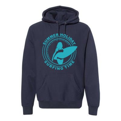 Summer Holiday Surfing Time Premium Hoodie