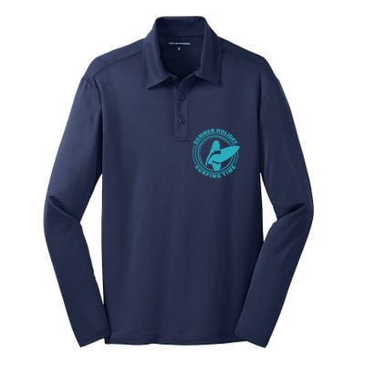 Summer Holiday Surfing Time Silk Touch Performance Long Sleeve Polo