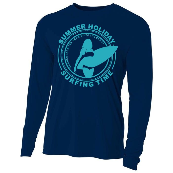 Summer Holiday Surfing Time Cooling Performance Long Sleeve Crew