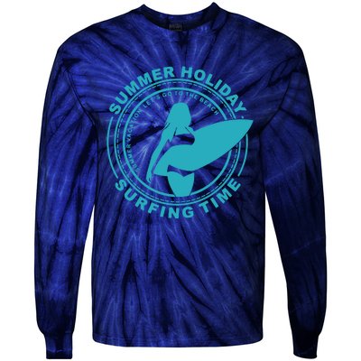 Summer Holiday Surfing Time Tie-Dye Long Sleeve Shirt