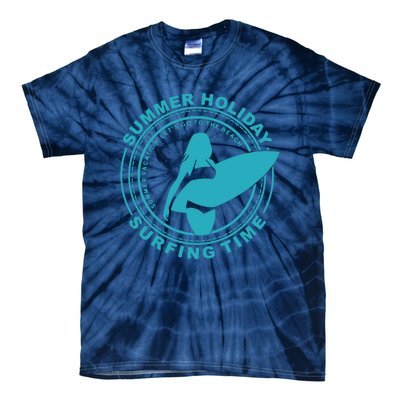 Summer Holiday Surfing Time Tie-Dye T-Shirt