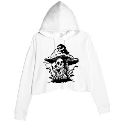 Skeleton Halloween Skull Party Crop Fleece Hoodie