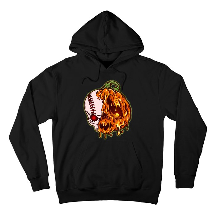 Spooky Halloween Skull Pumpkin Baseball Hoodie