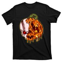 Spooky Halloween Skull Pumpkin Baseball T-Shirt