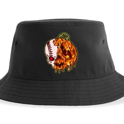 Spooky Halloween Skull Pumpkin Baseball Sustainable Bucket Hat