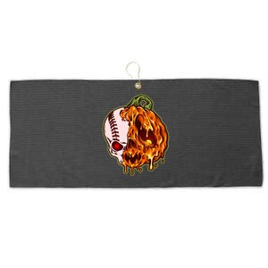 Spooky Halloween Skull Pumpkin Baseball Large Microfiber Waffle Golf Towel