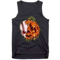 Spooky Halloween Skull Pumpkin Baseball Tank Top