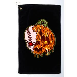 Spooky Halloween Skull Pumpkin Baseball Platinum Collection Golf Towel