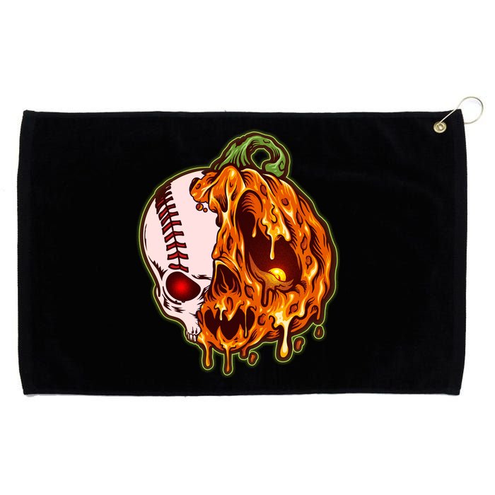 Spooky Halloween Skull Pumpkin Baseball Grommeted Golf Towel