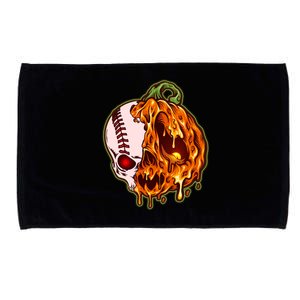 Spooky Halloween Skull Pumpkin Baseball Microfiber Hand Towel