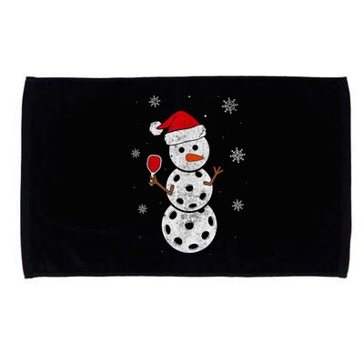 Santa Hat Snow Funny Gift For Xmas Funny Pickleball Christmas Gift Microfiber Hand Towel