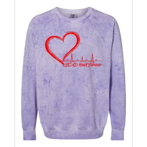 SCAD Heart Survivor Heartbeat Heart Health Awareness Colorblast Crewneck Sweatshirt