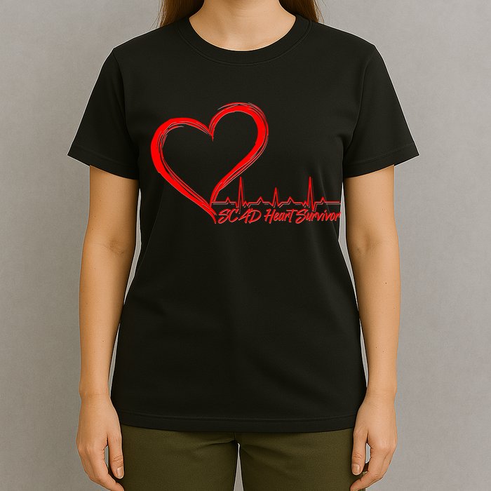 SCAD Heart Survivor Heartbeat Heart Health Awareness T-Shirt