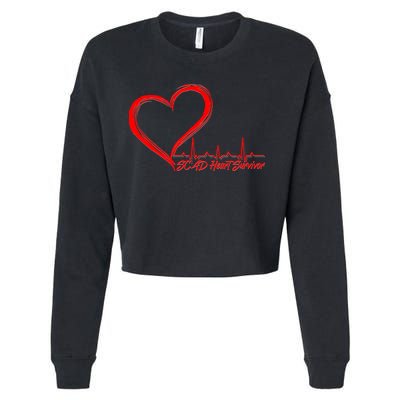 SCAD Heart Survivor Heartbeat Heart Health Awareness Cropped Pullover Crew