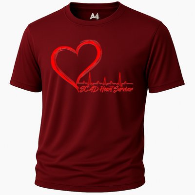 SCAD Heart Survivor Heartbeat Heart Health Awareness Performance Shirt