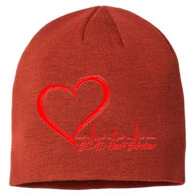 SCAD Heart Survivor Heartbeat Heart Health Awareness Sustainable Beanie