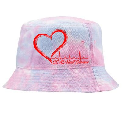 SCAD Heart Survivor Heartbeat Heart Health Awareness Tie-Dyed Bucket Hat