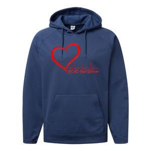 SCAD Heart Survivor Heartbeat Heart Health Awareness Performance Fleece Hoodie