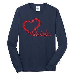 SCAD Heart Survivor Heartbeat Heart Health Awareness Tall Long Sleeve T-Shirt