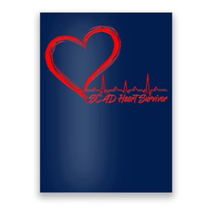 SCAD Heart Survivor Heartbeat Heart Health Awareness Poster