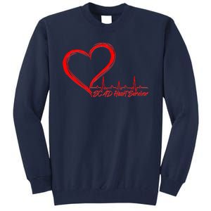 SCAD Heart Survivor Heartbeat Heart Health Awareness Tall Sweatshirt