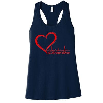 SCAD Heart Survivor Heartbeat Heart Health Awareness Women's Racerback Tank