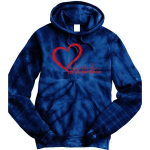 SCAD Heart Survivor Heartbeat Heart Health Awareness Tie Dye Hoodie