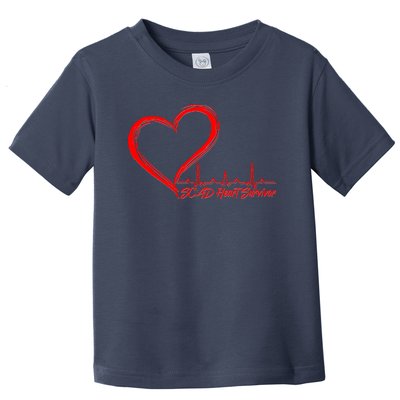 SCAD Heart Survivor Heartbeat Heart Health Awareness Toddler T-Shirt