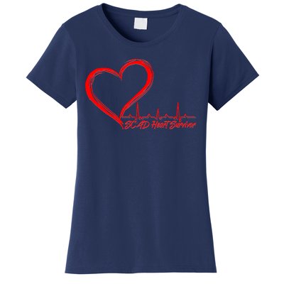 SCAD Heart Survivor Heartbeat Heart Health Awareness Women's T-Shirt