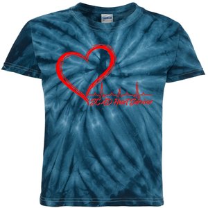 SCAD Heart Survivor Heartbeat Heart Health Awareness Kids Tie-Dye T-Shirt