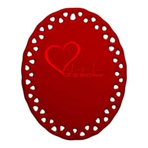 SCAD Heart Survivor Heartbeat Heart Health Awareness Ceramic Oval Ornament