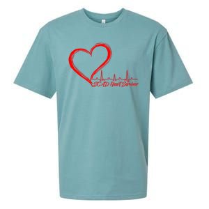 SCAD Heart Survivor Heartbeat Heart Health Awareness Sueded Cloud Jersey T-Shirt