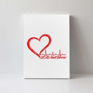 SCAD Heart Survivor Heartbeat Heart Health Awareness Canvas