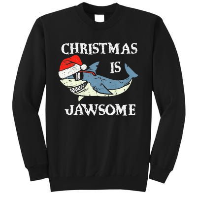 Santa Hat Shark Christmas Is Jawsome Xmas Lights Sweatshirt