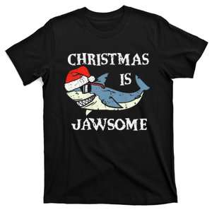 Santa Hat Shark Christmas Is Jawsome Xmas Lights T-Shirt