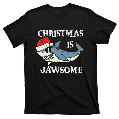 Santa Hat Shark Christmas Is Jawsome Xmas Lights T-Shirt