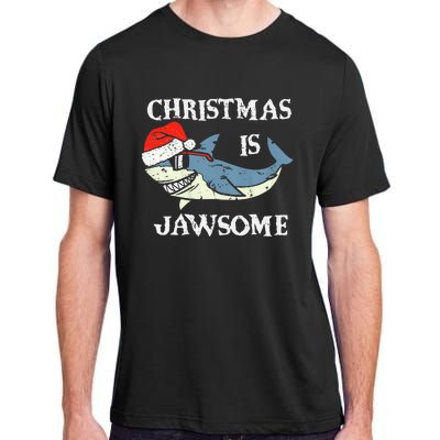 Santa Hat Shark Christmas Is Jawsome Xmas Lights Adult ChromaSoft Performance T-Shirt